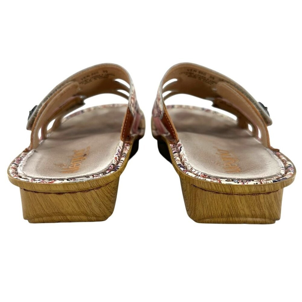 Alegria Venice What A Frill Purple White Floral Leather 3 Strap Sandals Size 39 - Picture 5 of 7